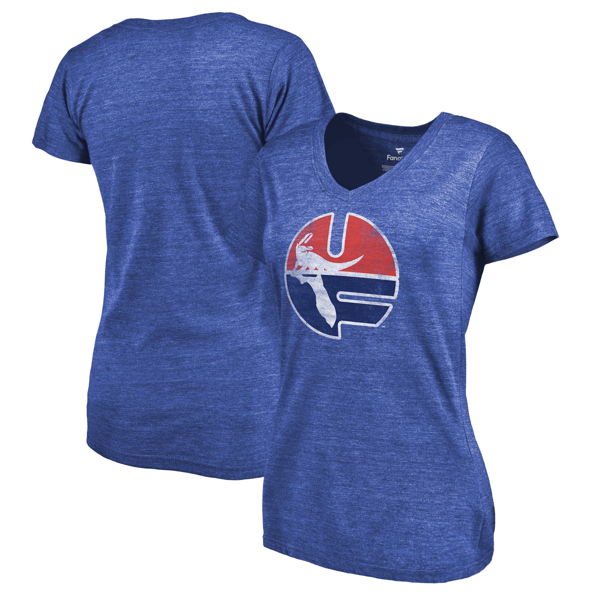 2020 NCAA Fanatics Branded Florida Gators Women Royal College Vault Primary Logo TriBlend VNeck TShirt